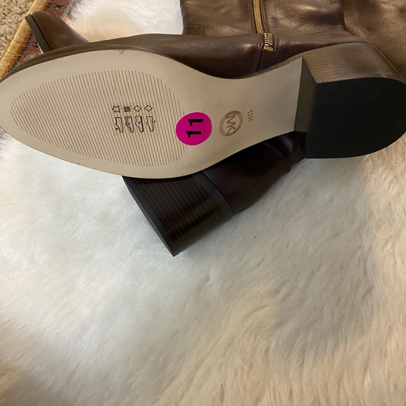 MICHAEL Michael Kors Womens Dylyn Riding Boots Leather Knee-High - Barolo - Picture 2 of 3